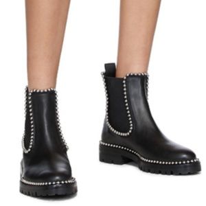 Alexander Wang Black Leather Spencer Boots 41